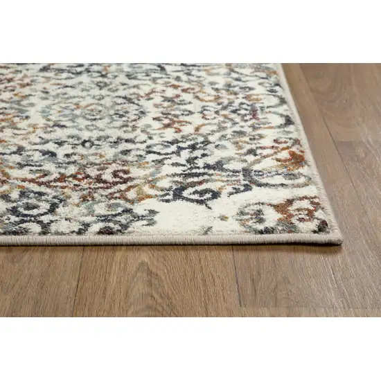 Ivory Brown Decorative Diamond Area Rug Photo 4