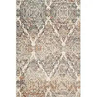 Photo of Ivory Brown Decorative Diamond Area Rug