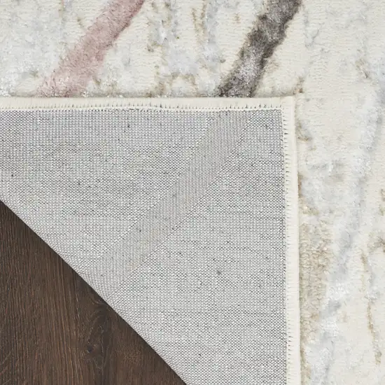 Ivory Brown and Gray Abstract Non Skid Area Rug Photo 7