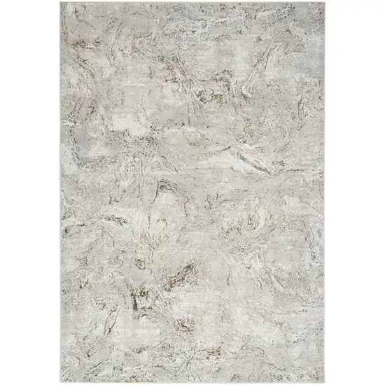 Ivory Brown and Gray Abstract Non Skid Area Rug Photo 2