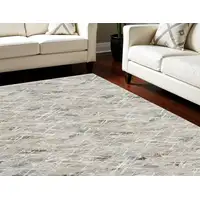 Photo of Ivory Brown and Gray Abstract Non Skid Area Rug