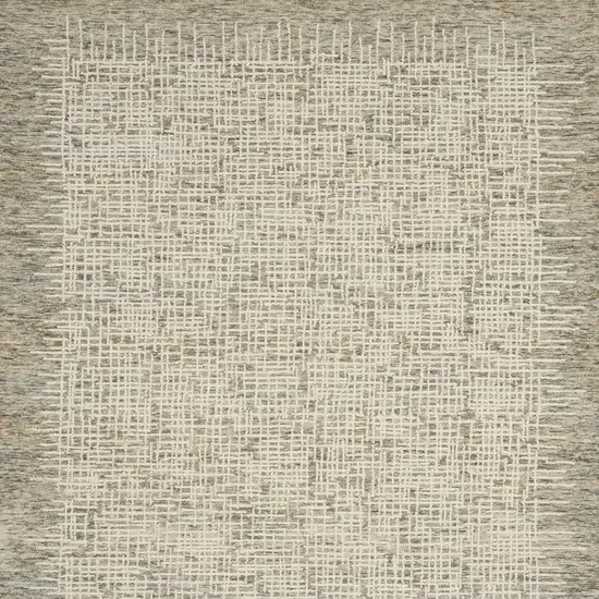 Ivory Brown and Gray Wool Abstract Area Rug Photo 7