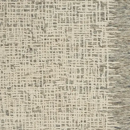 Ivory Brown and Gray Wool Abstract Area Rug Photo 6