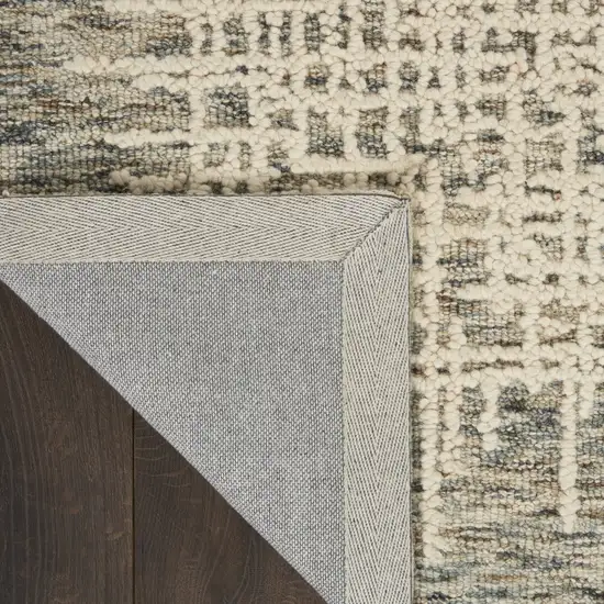 Ivory Brown and Gray Wool Abstract Area Rug Photo 5