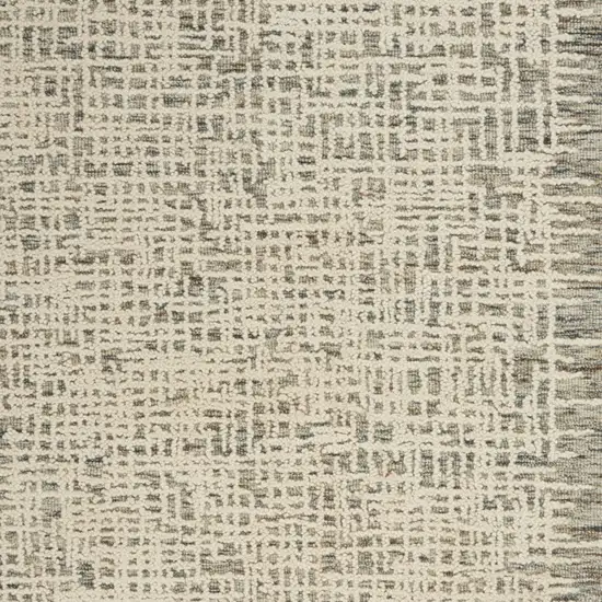 Ivory Brown and Gray Wool Abstract Area Rug Photo 6