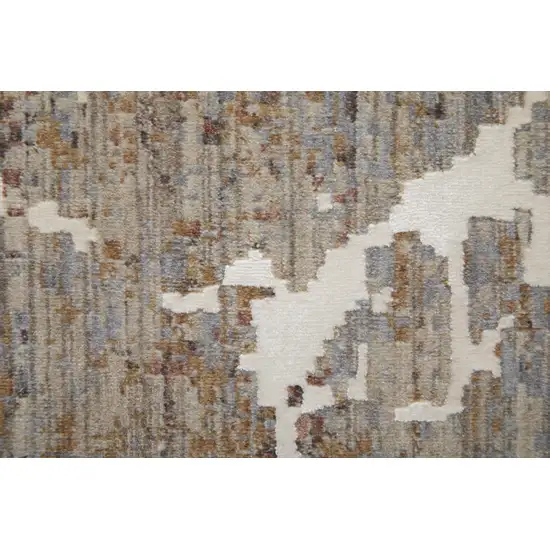 Ivory Brown and Taupe Abstract Power Loom Area Rug Photo 8