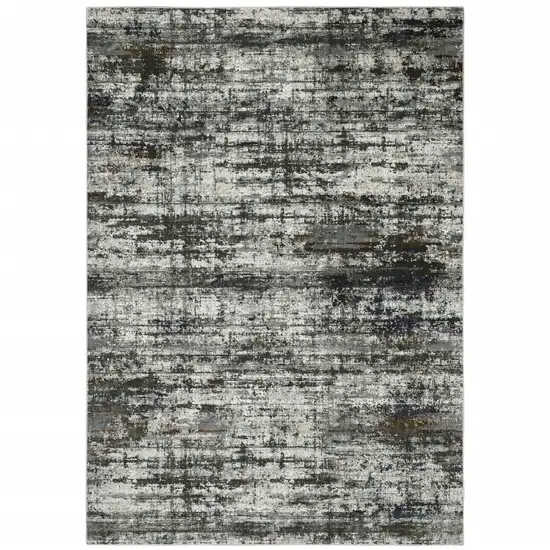 Ivory Charcoal Grey Blue Rust And Brown Abstract Power Loom Stain Resistant Area Rug Photo 1