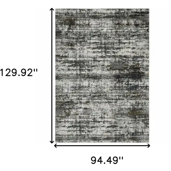 Ivory Charcoal Grey Blue Rust And Brown Abstract Power Loom Stain Resistant Area Rug Photo 6