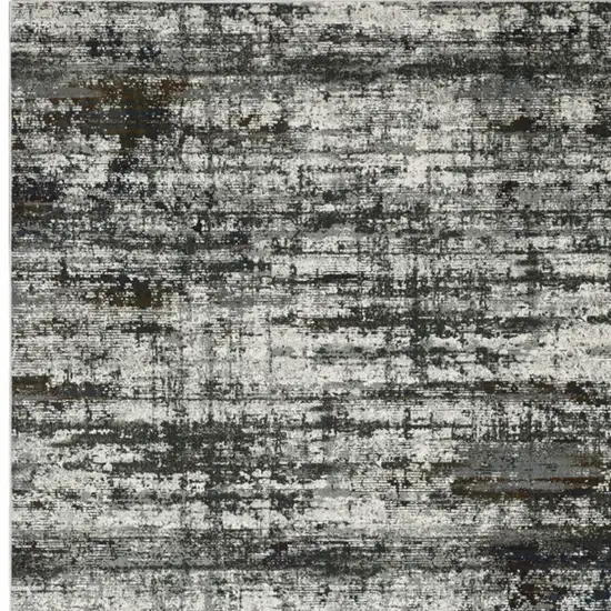 Ivory Charcoal Grey Blue Rust And Brown Abstract Power Loom Stain Resistant Area Rug Photo 3