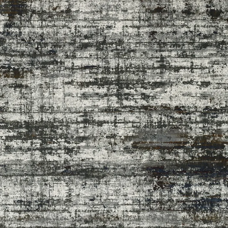 Ivory Charcoal Grey Blue Rust And Brown Abstract Power Loom Stain Resistant Area Rug Photo 4