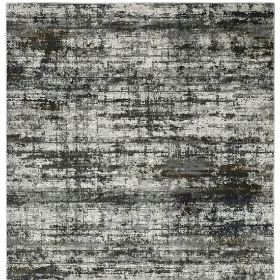 Ivory Charcoal Grey Blue Rust And Brown Abstract Power Loom Stain Resistant Area Rug Photo 4