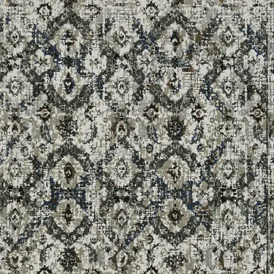 Black and Gray Oriental Power Loom Area Rug Photo 3