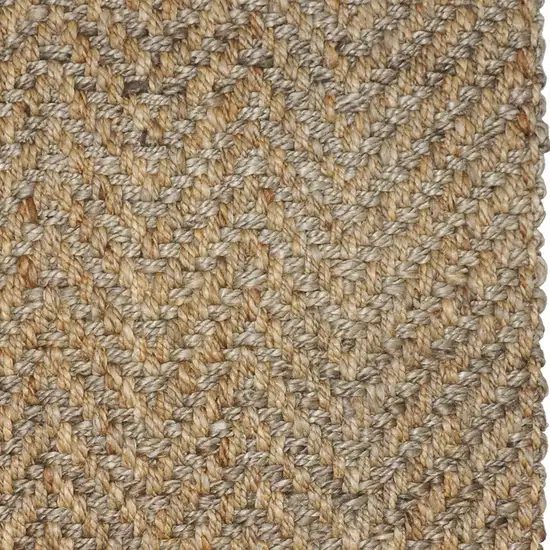 Ivory Chevron Hand Woven Area Rug Photo 3