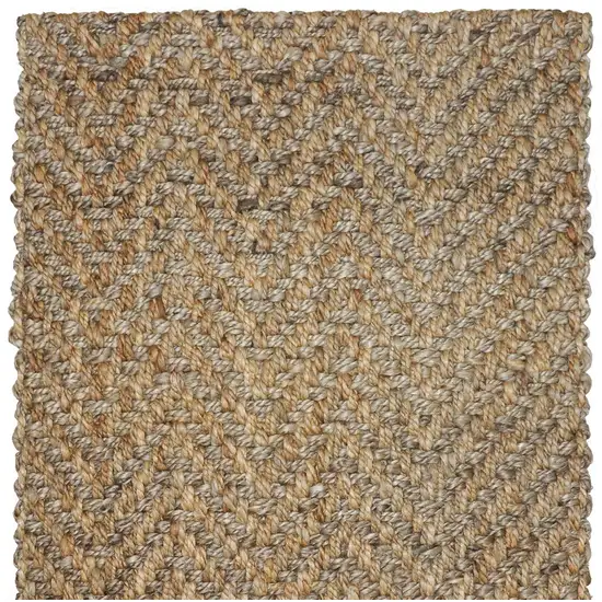 Ivory Chevron Hand Woven Area Rug Photo 4