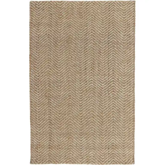 Ivory Chevron Hand Woven Area Rug Photo 1