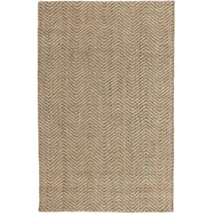 Photo of Ivory Chevron Hand Woven Area Rug