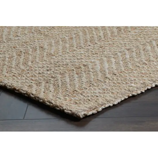 Ivory Chevron Hand Woven Area Rug Photo 3