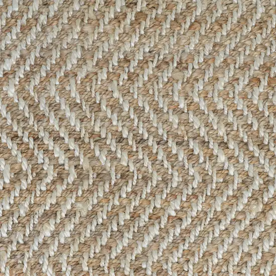 Ivory Chevron Hand Woven Area Rug Photo 6