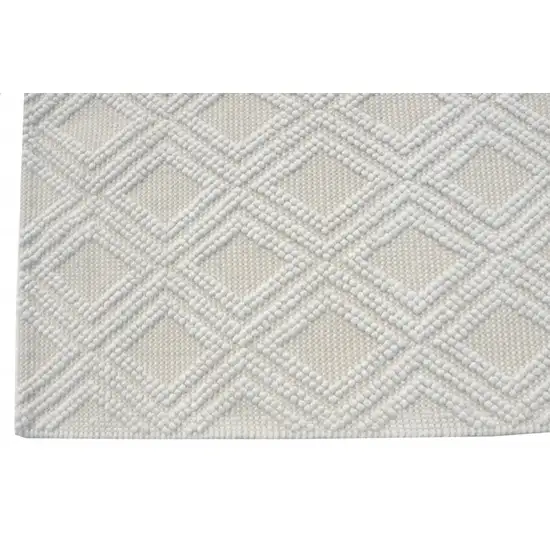 Ivory Diamond Lattice Modern Area Rug Photo 2