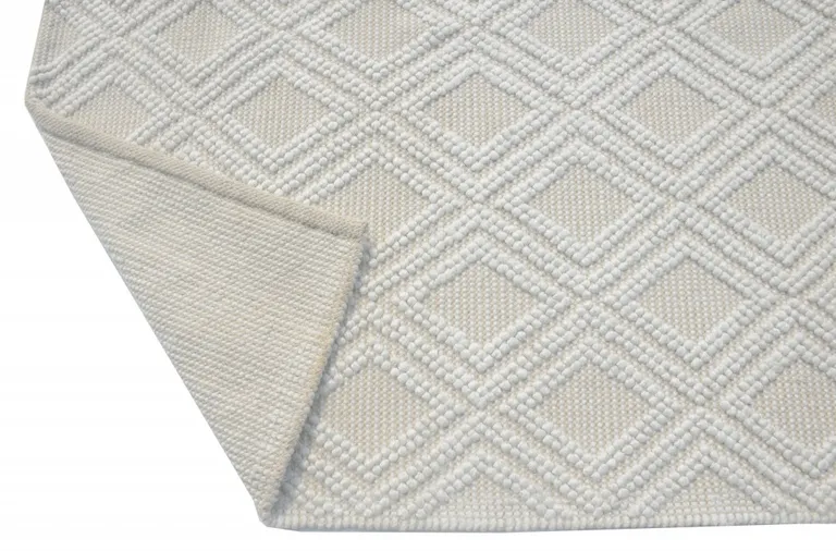 Ivory Diamond Lattice Modern Area Rug Photo 3