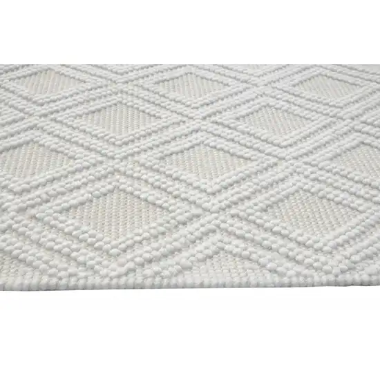 Ivory Diamond Lattice Modern Area Rug Photo 4