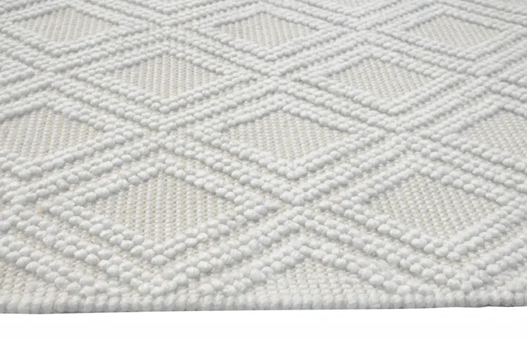 Ivory Diamond Lattice Modern Area Rug Photo 4