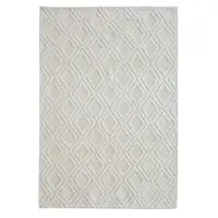 Photo of Ivory Diamond Lattice Modern Area Rug