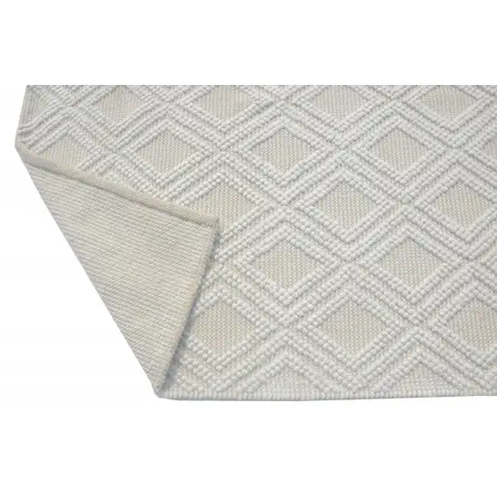 Ivory Diamond Lattice Modern Area Rug Photo 3