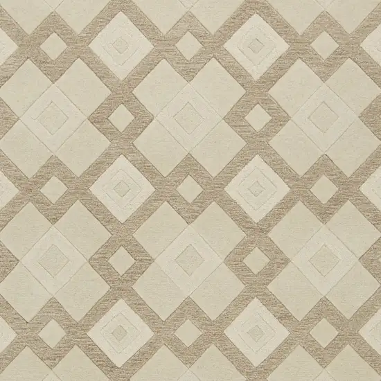 Ivory Diamond Wool Area Rug Photo 2