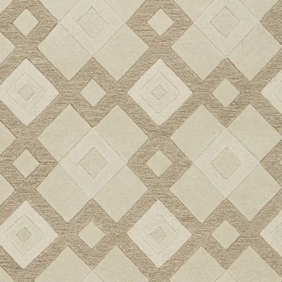 Ivory Diamond Wool Area Rug Photo 1