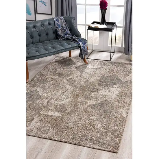 Ivory Distressed Diamonds Area Rug Photo 4