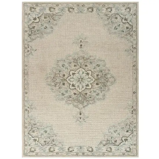 Ivory Wool Handmade Area Rug Photo 2