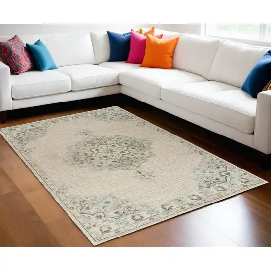 Ivory Wool Handmade Area Rug Photo 1