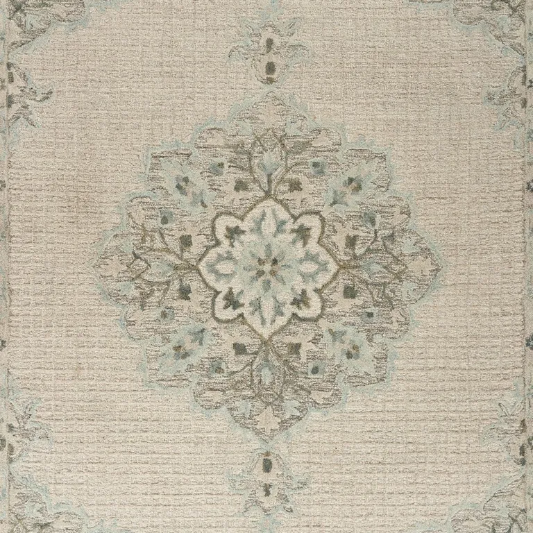 Ivory Distressed Floral Area Rug Photo 2