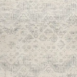 Photo of Ivory Distressed Ikat Pattern Area Rug