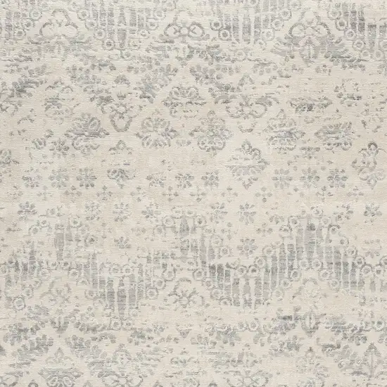 Ivory Distressed Ikat Pattern Area Rug Photo 2