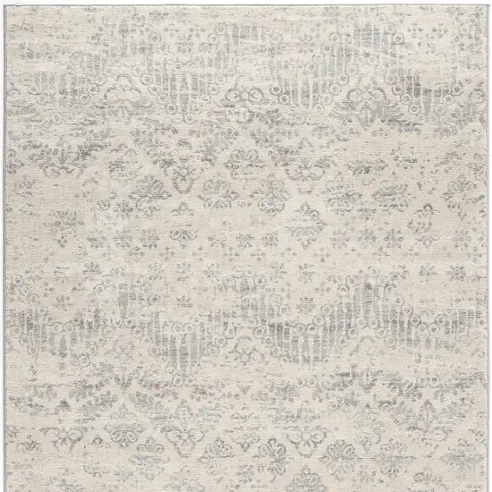 Ivory Distressed Ikat Pattern Scatter Rug Photo 2