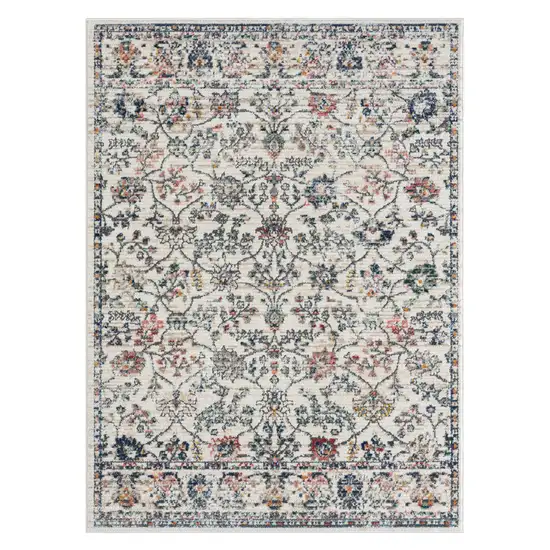 Ivory Floral Area Rug Photo 2