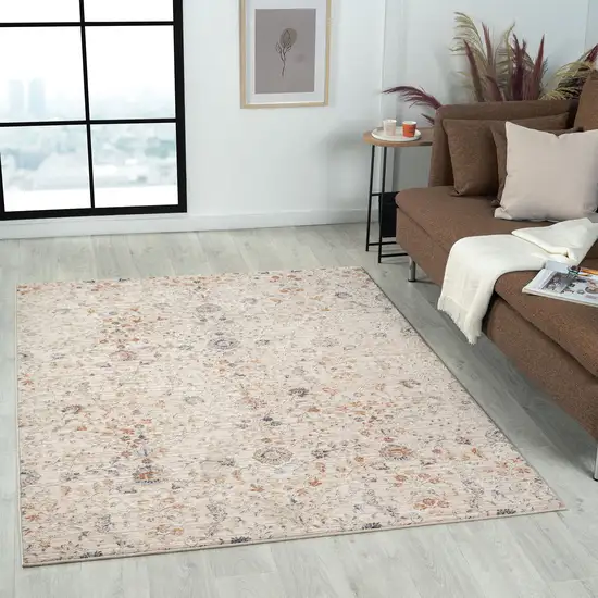 Ivory Floral Area Rug Photo 7