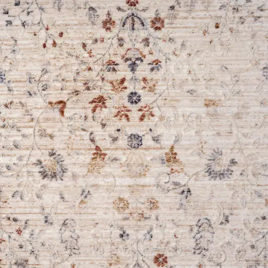 Ivory Floral Area Rug Photo 9