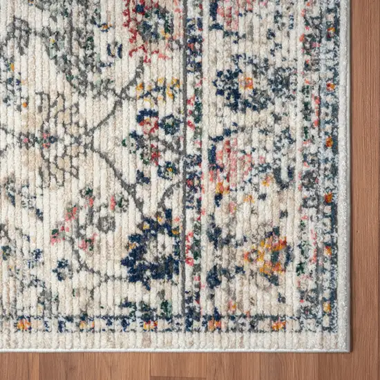 Ivory Floral Area Rug Photo 6