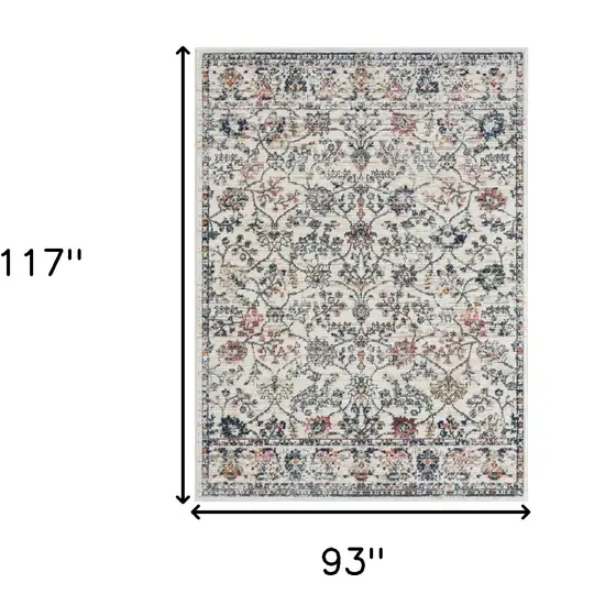 Ivory Floral Area Rug Photo 2