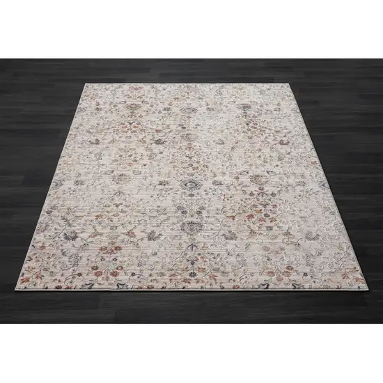 Ivory Floral Area Rug Photo 4