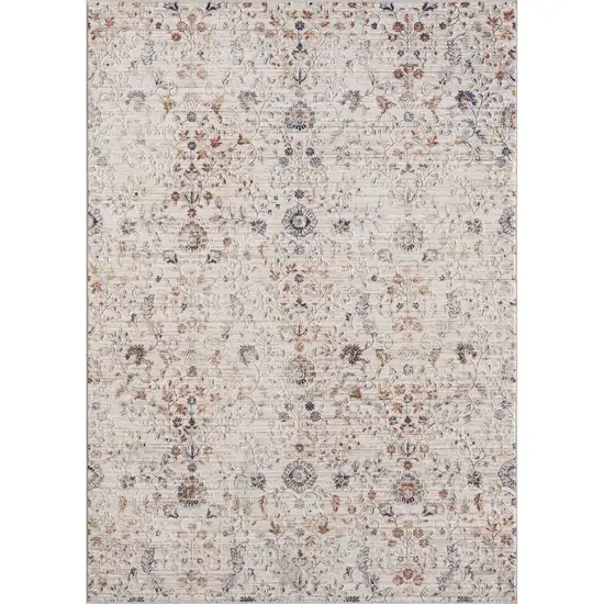 Ivory Floral Area Rug Photo 6