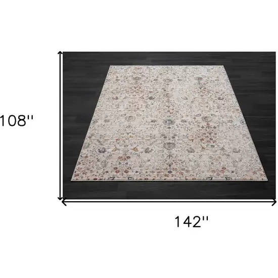 Ivory Floral Area Rug Photo 9