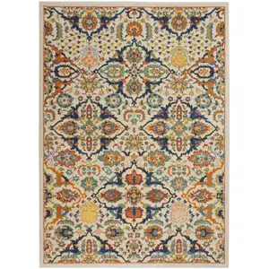 Photo of Ivory Floral Power Loom Area Rug