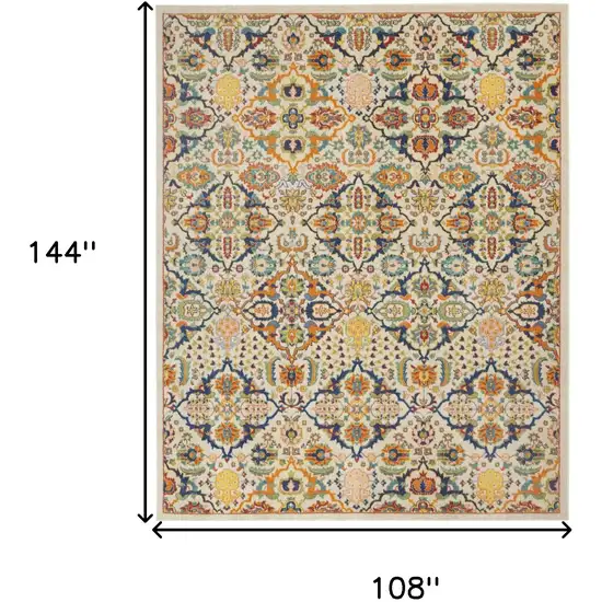 Ivory Floral Power Loom Area Rug Photo 9