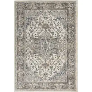 Photo of Ivory Floral Power Loom Area Rug