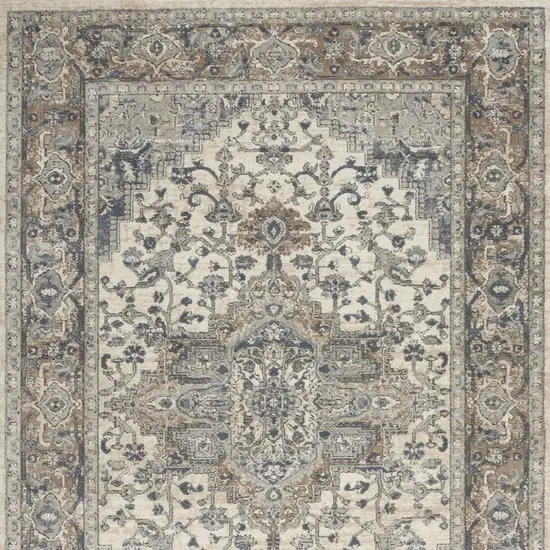 Ivory Floral Power Loom Area Rug Photo 8