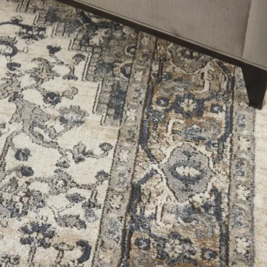 Ivory Floral Power Loom Area Rug Photo 5